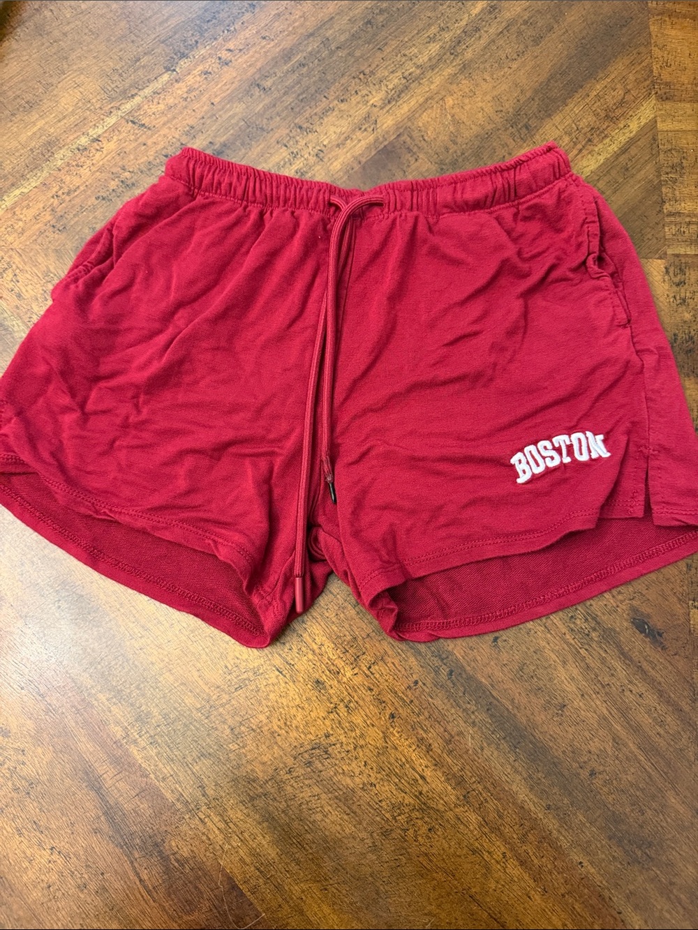 Maroon Boston Athletic Shorts with Drawstring Waist